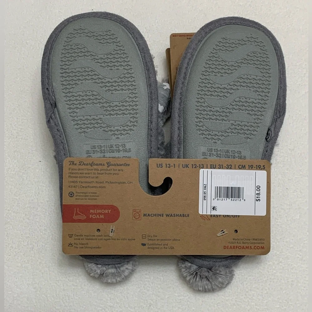 NWT DEARFOAMS BUNNY SLIPPERS - SZ. 13-1